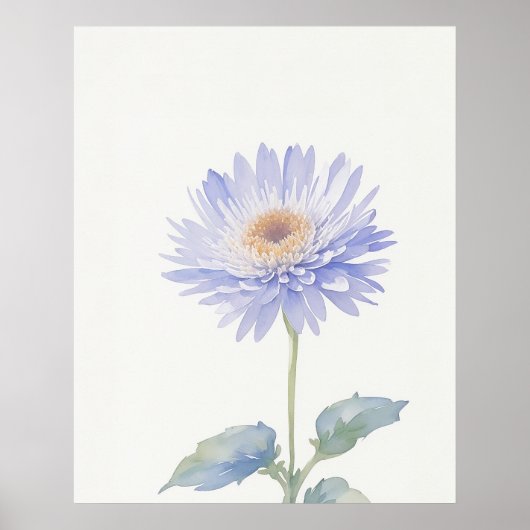 September Aster Geboorte Bloem Poster (Voorkant)