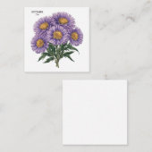 September Aster Geboorte Maand Custom Bloemen Kuns Notitiekaartje (Voorkant / Achterkant)