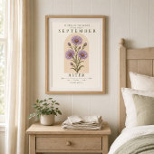 September Aster Geboortebloem Poster