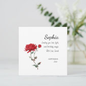 September Aster Personalized Birthday Kaart (Staand voorkant)
