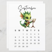 September Baby Dragon Art Print Cozy Fantasy  (Voorkant / Achterkant)