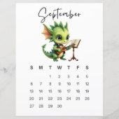 September Baby Dragon Art Print Cozy Fantasy  (Voorkant)
