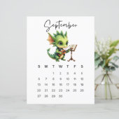 September Baby Dragon Kunstprint Cozy Fantasy (Staand voorkant)