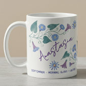 September Birth Flower Custom Name Morning Glory Koffiemok