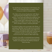 September Birth Month Flowers Happy Birthday Kaart