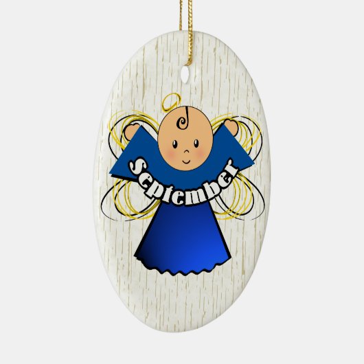 September Birthday Angel Keramisch Ornament (Rechts)