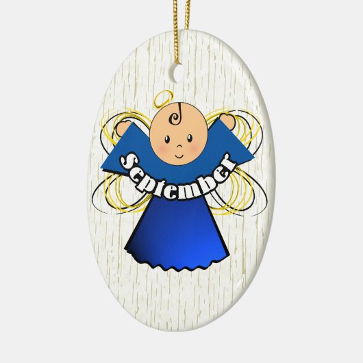 September Birthday Angel Keramisch Ornament (Links)