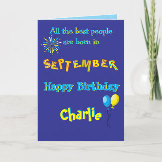 September Birthday Folded Greeting Card Kaart