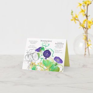 September Birthday Morning Glory Aster Birth Maand Kaart
