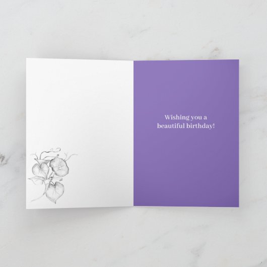 September Birthday Morning Glory Asters Botanical Kaart (Binnen)