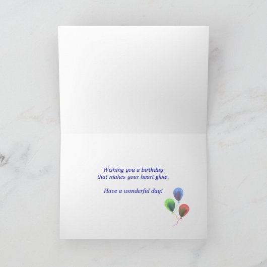 September Birthday Sapphire Heart Kaart (Binnen)