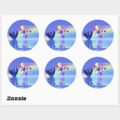 September Birthday Sapphire Heart Ronde Sticker (Vel)