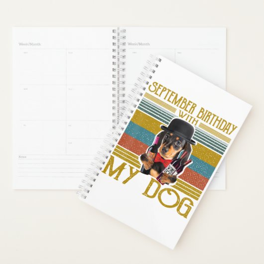 September Birthday With My Dachshund Dog 2020 Planner (Display)