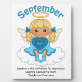 September Birthstone Angel Blonde Plaque Fotoplaat (Voorkant)