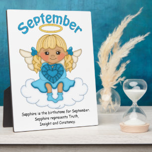 September Birthstone Angel Blonde Plaque Fotoplaat
