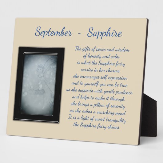 September Birthstone Sapphire Fotoplaat (Zijkant)