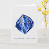 September Birthstone Sapphire Happy Birthday Kaart (Gele Bloem)