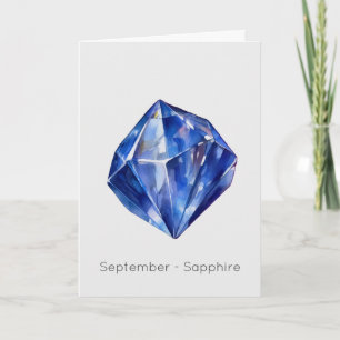 September Birthstone Sapphire Happy Birthday Kaart