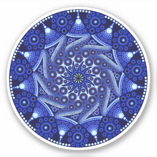September Birthstone Sapphire Mandala Sticker (Voorkant)