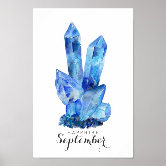 September Birthstone - Sapphire Waterverf | POSTER (Voorkant)