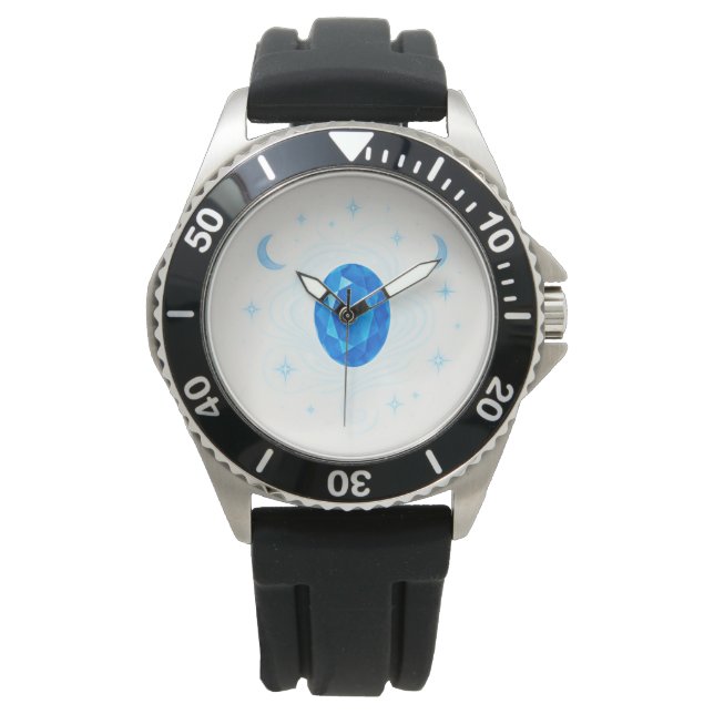 September Birthstone Wristwatch – Sapphire-Inspire Horloge (Voorkant)