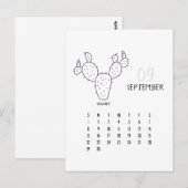 September  Cactus 2024 Kalender Kaart (Voorkant / Achterkant)