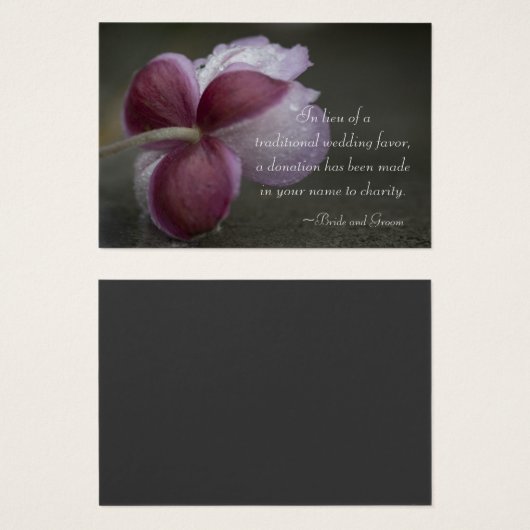 September Charm Bruiloft Charity Favor Kaart (Voorkant /achterkant)