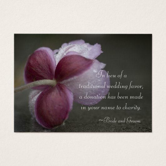 September Charm Bruiloft Charity Favor Kaart (Voorkant)