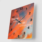 September Clouds with Psalm 30:5 Vierkante Klok (Hoek)