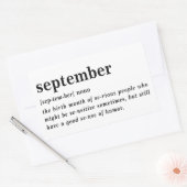 September Definitie Verjaardag Rechthoekige Sticker (Envelop)