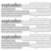 September Definitie Verjaardag Sticker (Voorkant)