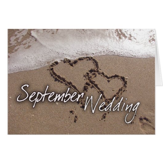 September Destination Beach Weddencard (Voorkant Horizontaal)