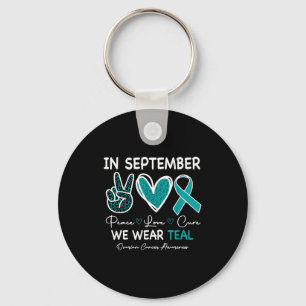 September dragen we teal eierstokkanker bewustzijn sleutelhanger