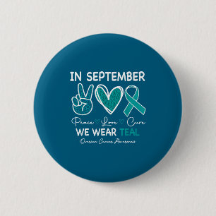 September dragen we turkoois eierstokkanker bewust ronde button 5,7 cm