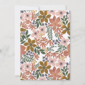 September Floral Bridal Shower Kaart (Achterkant)