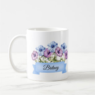 September Geboorte Aster Bloem Gepersonaliseerd Koffiemok