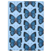 September Geboorte Blauw Saffier Vlinderpatroon Klembord (Achterkant)