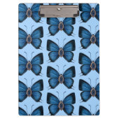 September Geboorte Blauw Saffier Vlinderpatroon Klembord (Voorkant)