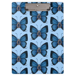 September Geboorte Blauw Saffier Vlinderpatroon Klembord