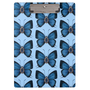 September Geboorte Blauw Saffier Vlinderpatroon Klembord