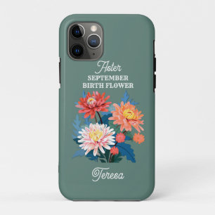 September Geboorte Bloem Aangepaste Naam Case-Mate iPhone Case