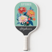 September Geboorte Bloem Aangepaste Naam Pickleball Paddle (Achterkant)
