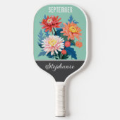 September Geboorte Bloem Aangepaste Naam Pickleball Paddle (Voorkant)