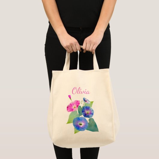 September geboorte bloem geschenken Ochtend glorie Tote Bag (Voorkant (product))