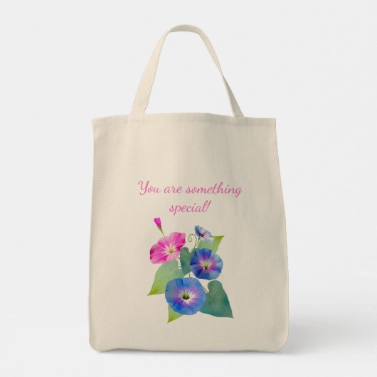September geboorte bloem geschenken Ochtend glorie Tote Bag (Achterkant)