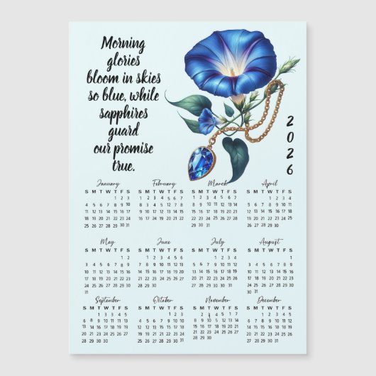 September Geboorte Bloem & Steen Kalender (Voorkant)