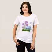 September Geboorte bloemen en steen Tri-Blend Shirt (Voorkant volledig)