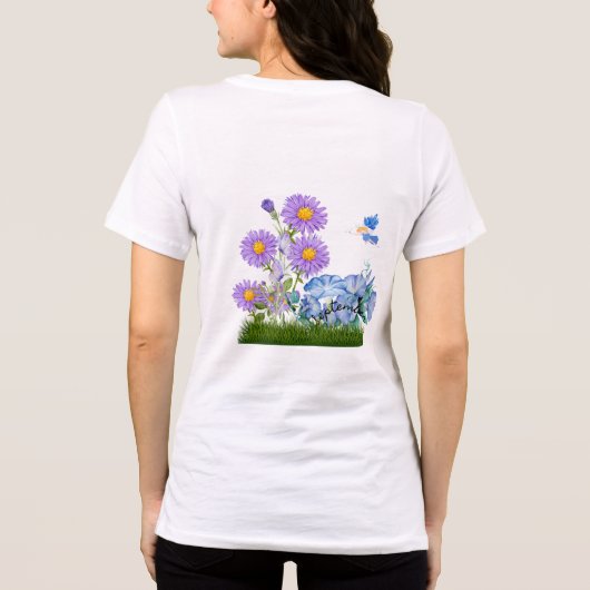 September Geboorte bloemen en steen Tri-Blend Shirt (Achterkant)