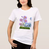 September Geboorte bloemen en steen Tri-Blend Shirt (Voorkant)