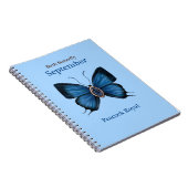 September Geboorte Edelsteen Vlinder - Peacock Roy Notitieboek (Rechterzijde)